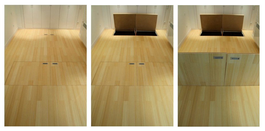 zona de almacén bajo el suelo de la cama de Gahecor