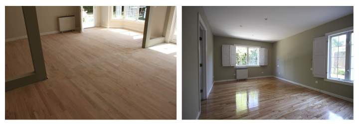 Acuchillado y barnizado de tarima parquet de madera de roble natural en reforma integrald de vivienda de Gahecor.jpg