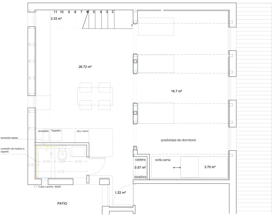 Plano de vivienda abuhardillada buhardilla.jpg