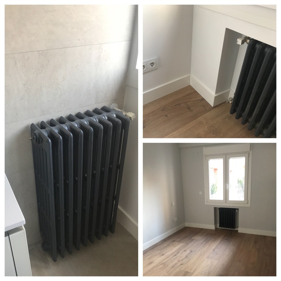 radiadores restaurados radiadores de hierro fundido pintados en reforma integral de vivienda de Gahecor.JPG